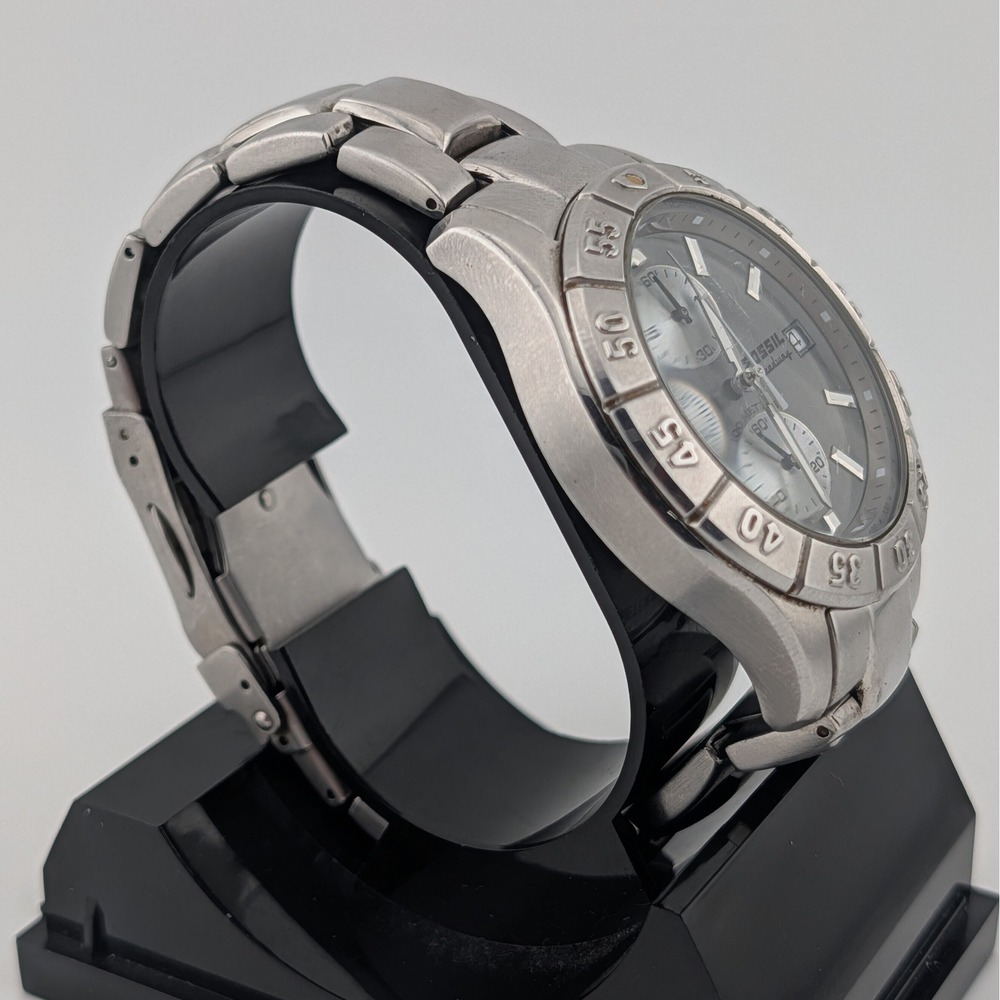 Fossil Speedway Chronograph Men's Watch Gray Dial Rotating Bezel 100M Date SS - Picture 11 of 11